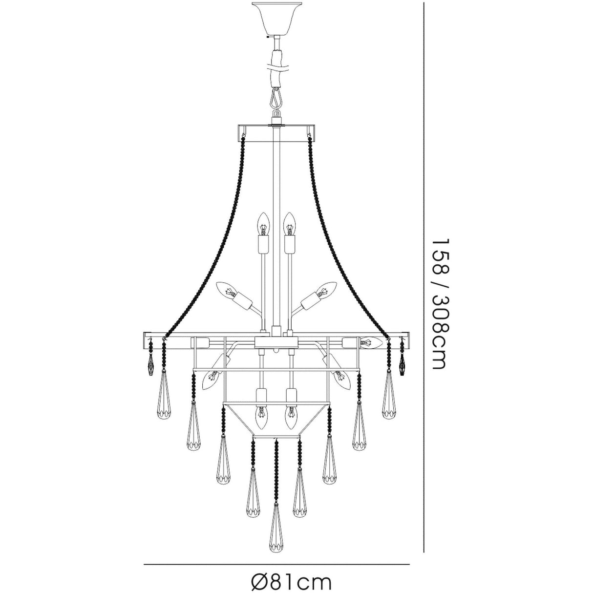 Sophia 81cm 17 Light Crystal Chandelier - Polished Chrome