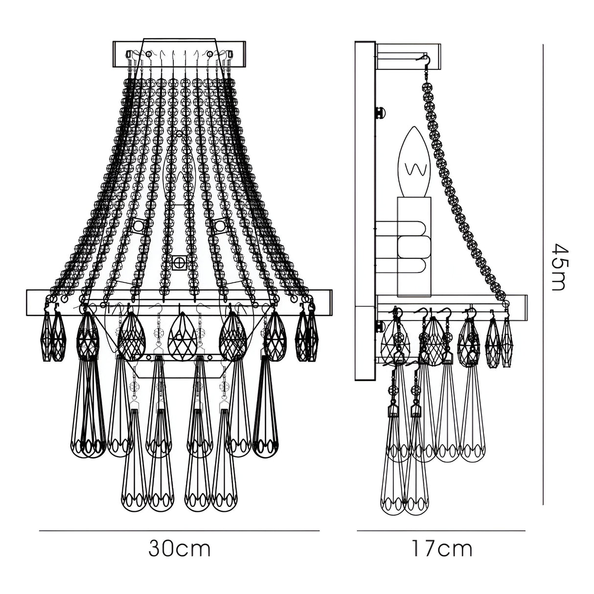 Sophia 3 Light Crystal Wall Light - Polished Chrome