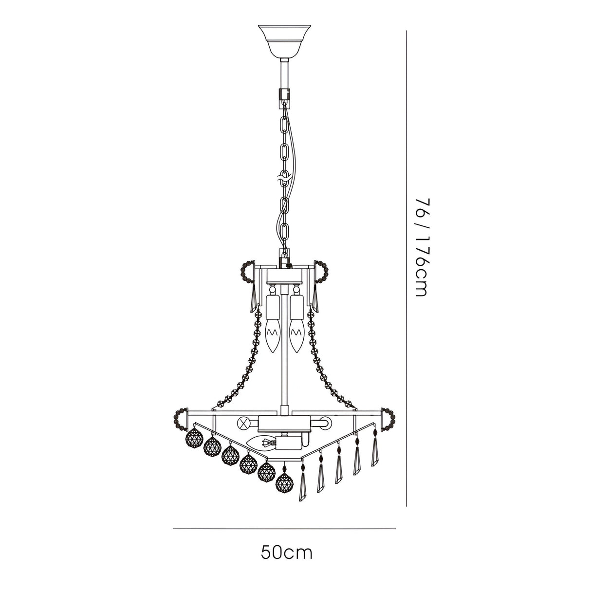 Alexandra 50cm 9 Light Crystal Chandelier - Polished Chrome