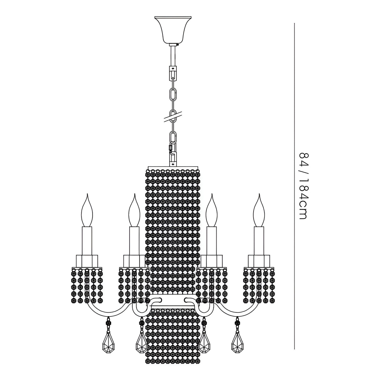 Emily 62cm 7 Light Crystal Chandelier - Polished Chrome
