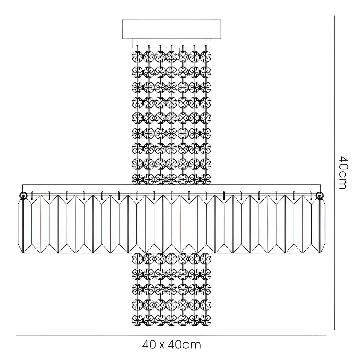 Ophelia 5 Light Crystal Semi-Flush Ceiling Light - Polished Chrome