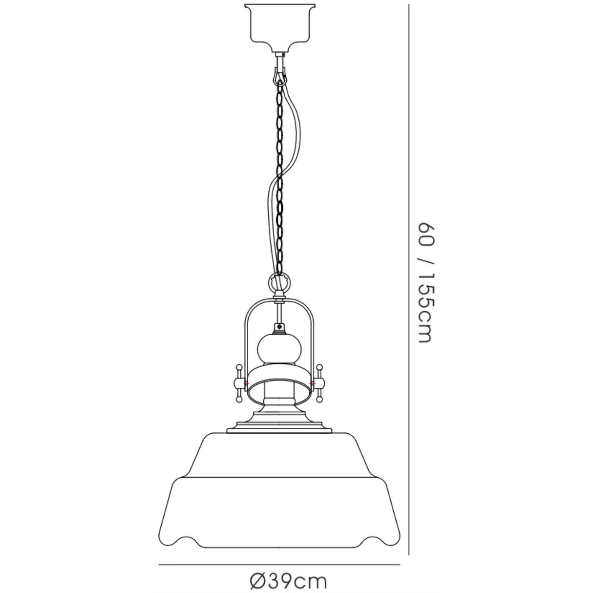 Reyna 39cm Large 1 Light Pendant Light - Polished Chrome & Clear