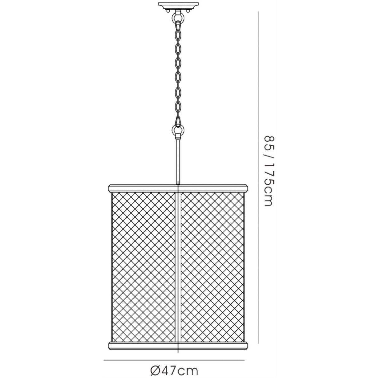 Asia 47cm 8 Light Lantern Chandelier - Oiled Bronze