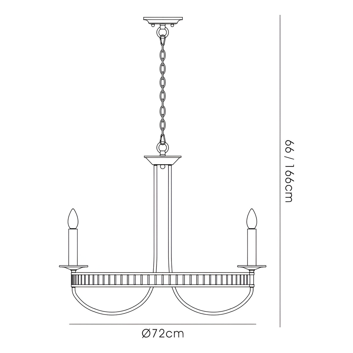 Saskia 72cm Round 6 Light Crystal Chandelier - Polished Nickel