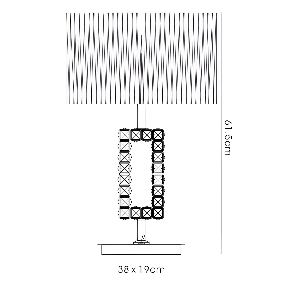 Florence Rectangle 1 Light Crystal Table Lamp - Brass With Bronze Shade