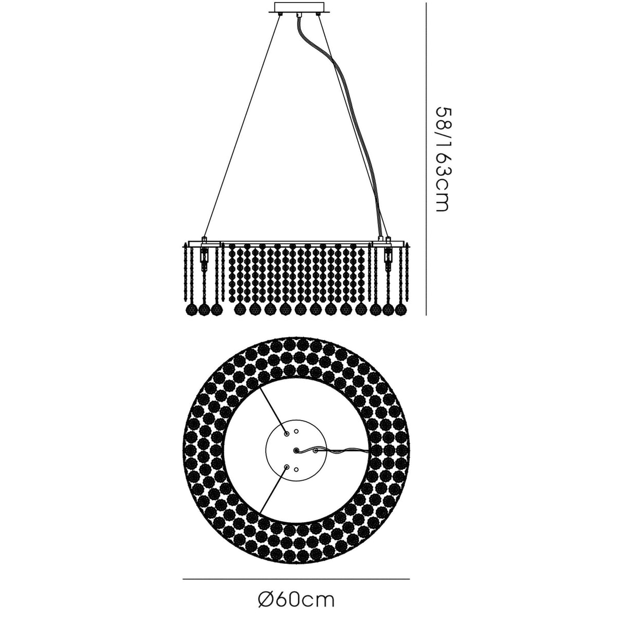 Empire 60cm Round 9 Light Crystal Chandelier - Polished Chrome