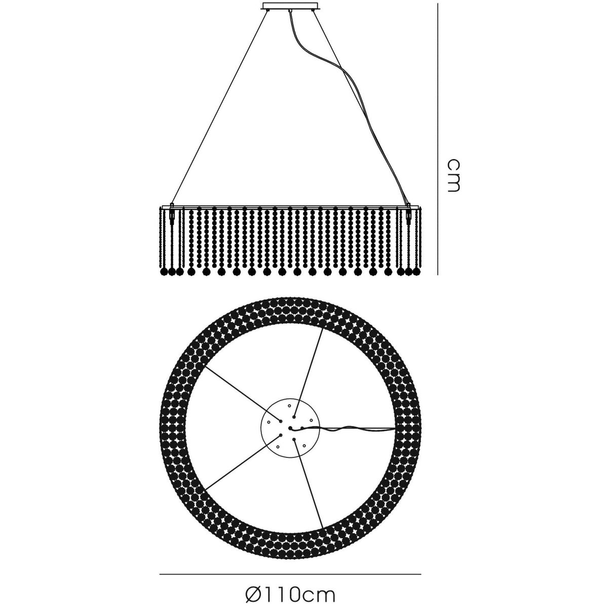 Empire 110cm Round 15 Light Crystal Chandelier - Polished Chrome