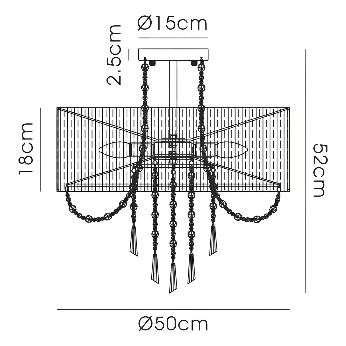 Freida 6 Light Crystal Semi-Flush Ceiling Light - White