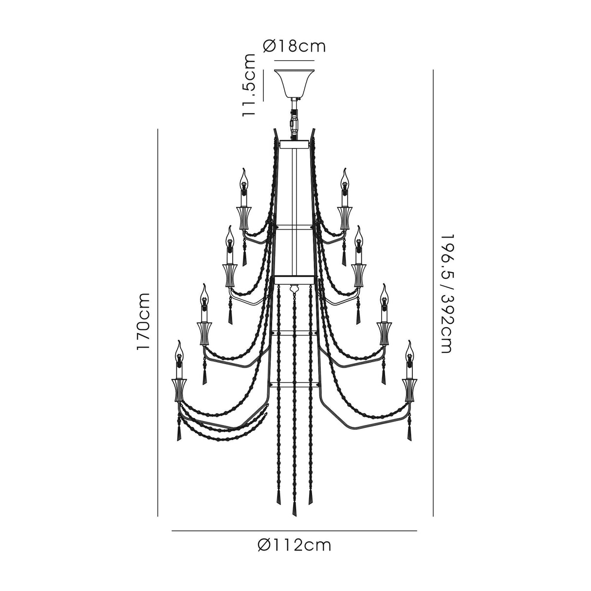 Armand 112cm 24 Light Crystal Chandelier - Polished Chrome