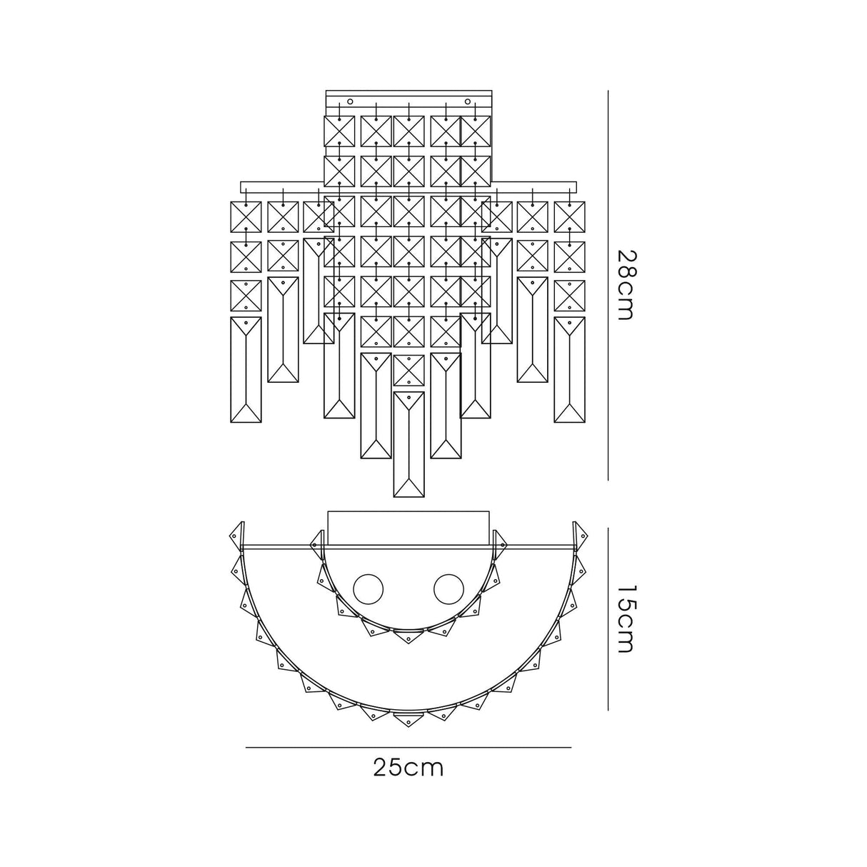 Maddison 2 Light Crystal Wall Light - French Gold