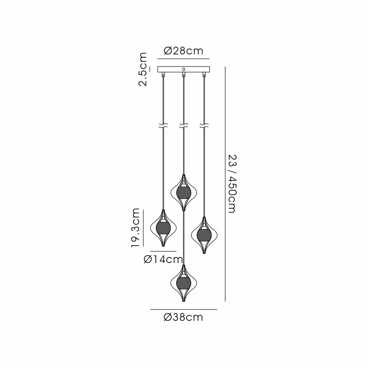 Amano 4 Light Crystal Cluster Pendant Light - Polished Chrome