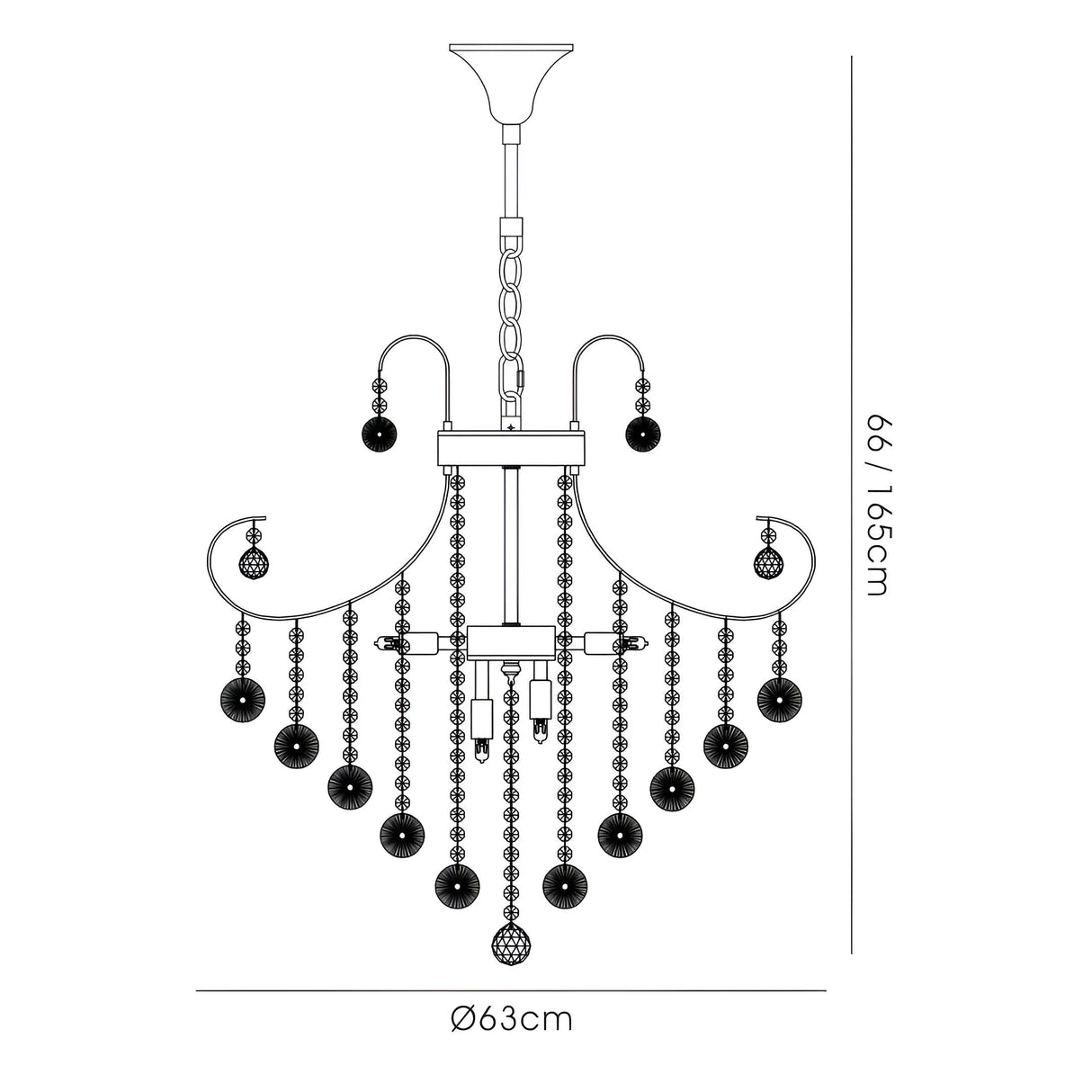 Rosina 63cm 7 Light Crystal Chandelier - French Gold