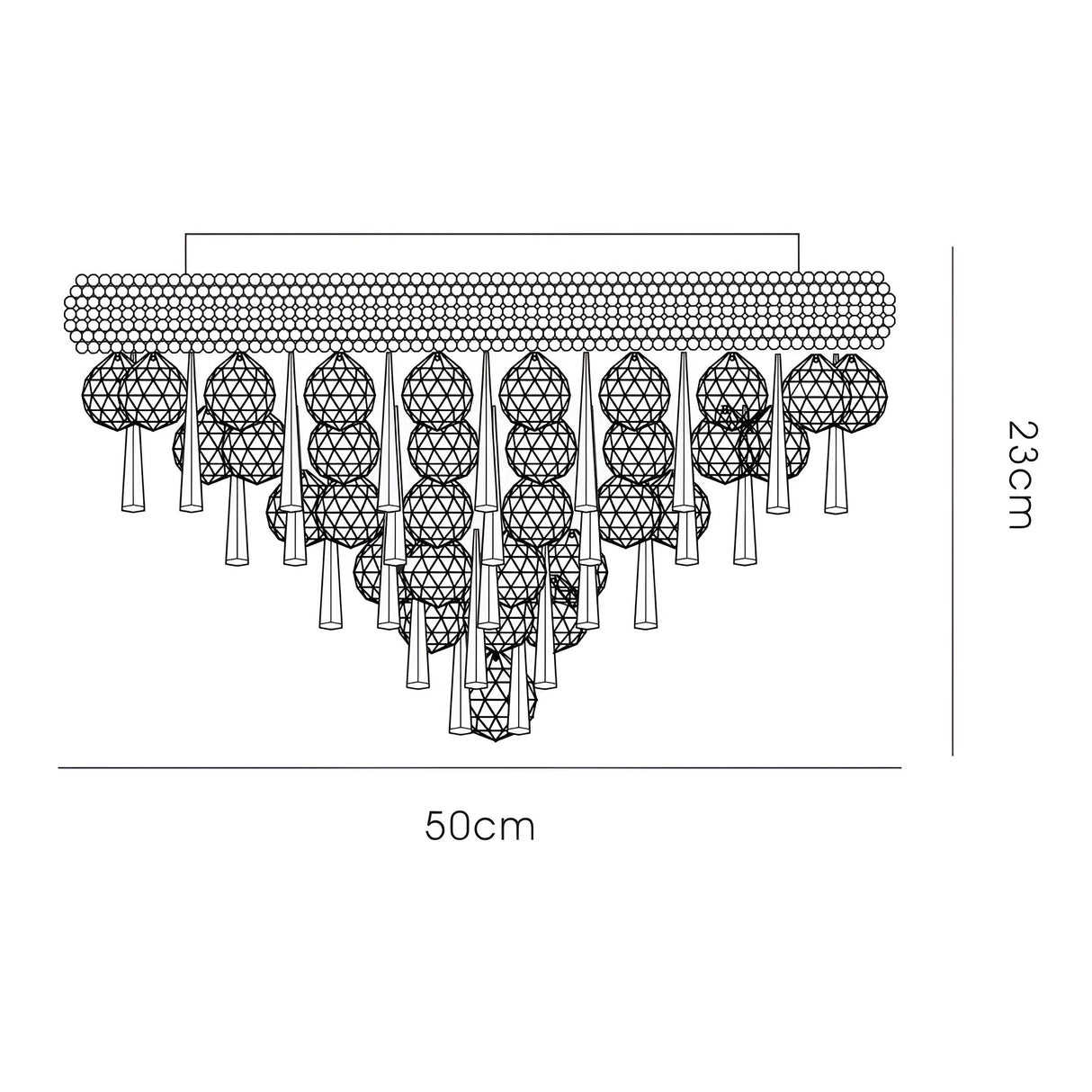 Alexandra 7 Light Crystal Flush Ceiling Light - Gold
