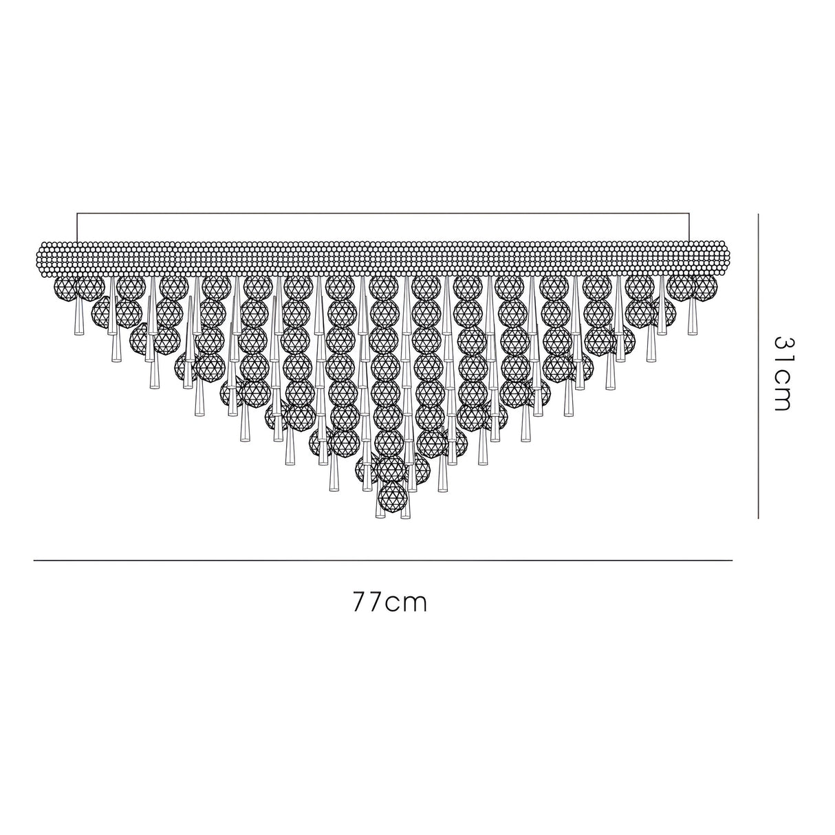 Alexandra 16 Light Crystal Flush Ceiling Light - Gold