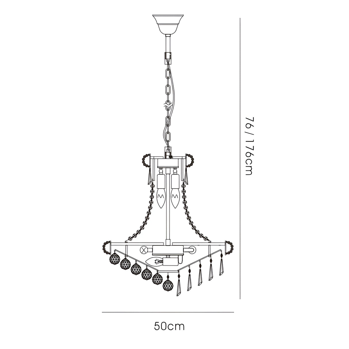 Alexandra 50cm 9 Light Crystal Chandelier - Gold