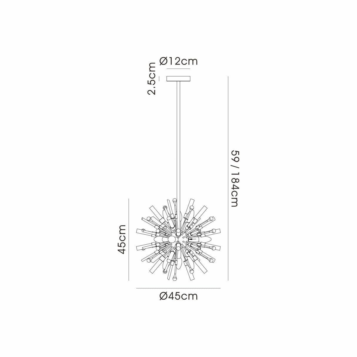 Noon 9 Light Glass Pendant Light – Polished Nickel