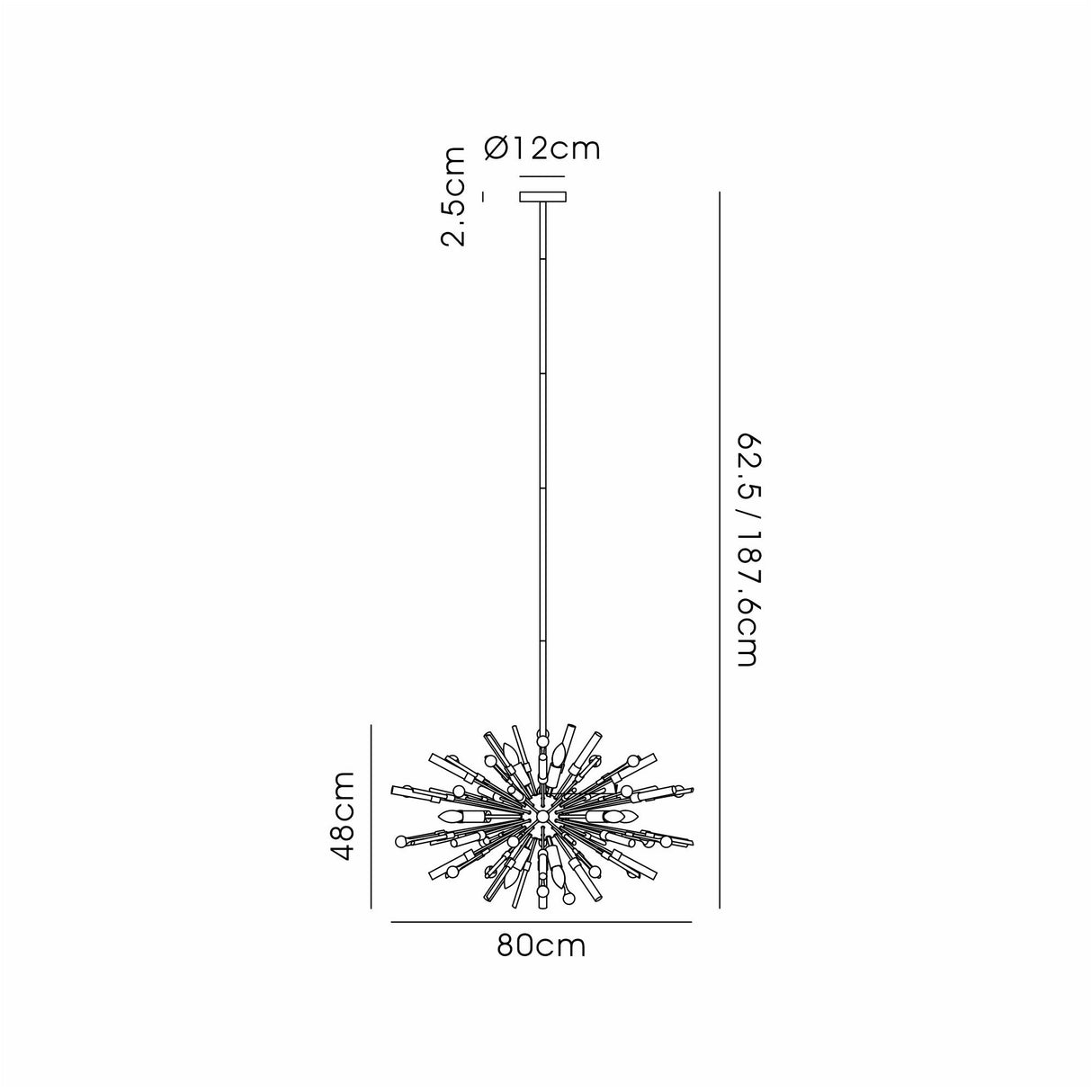 Noon Oval 12 Light Glass Pendant Light – Antique Gold