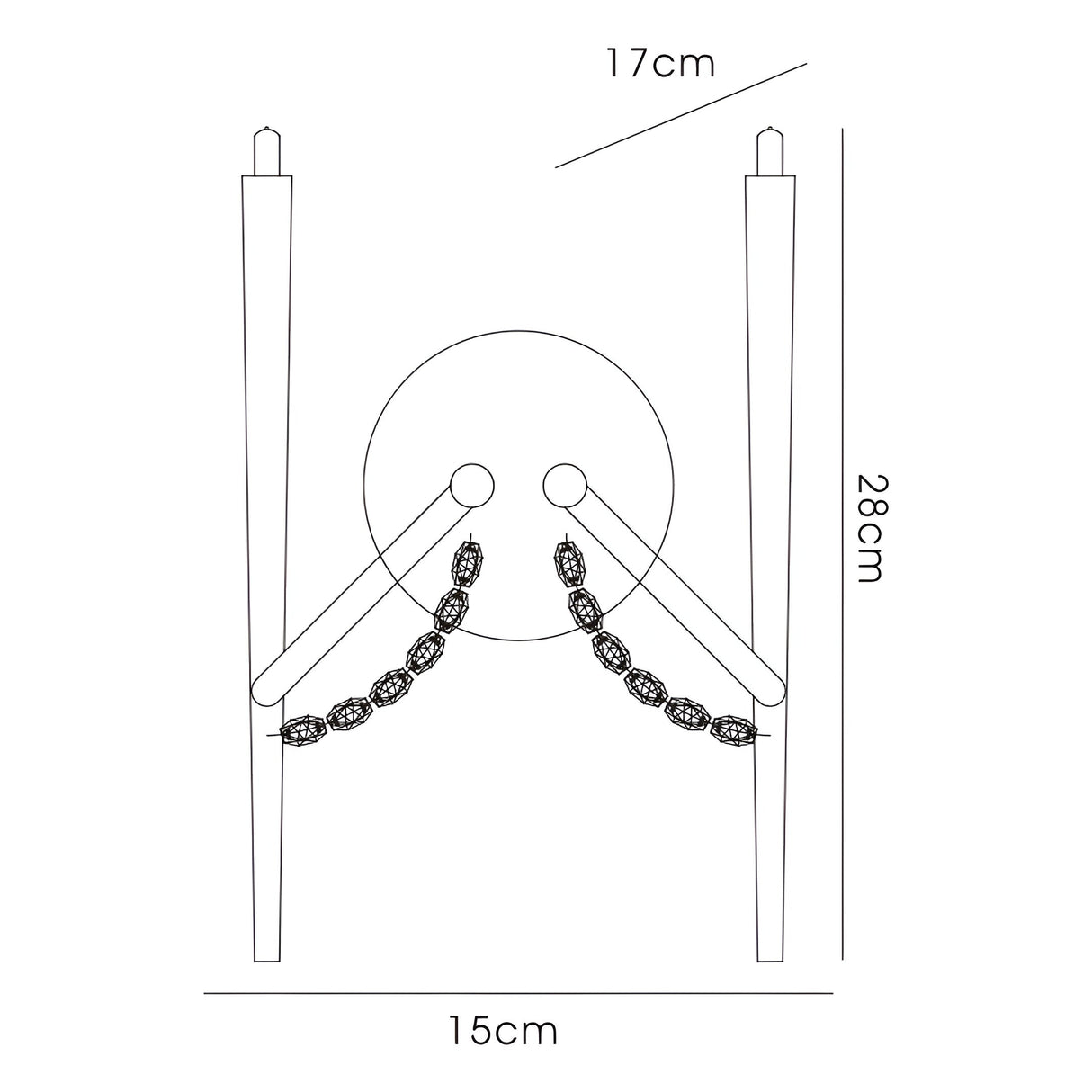 Zest 2 Light Crystal Wall Light - Polished Chrome