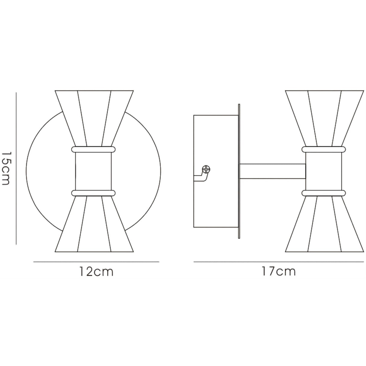 Elisa 2 Light Wall Light - Polished Chrome