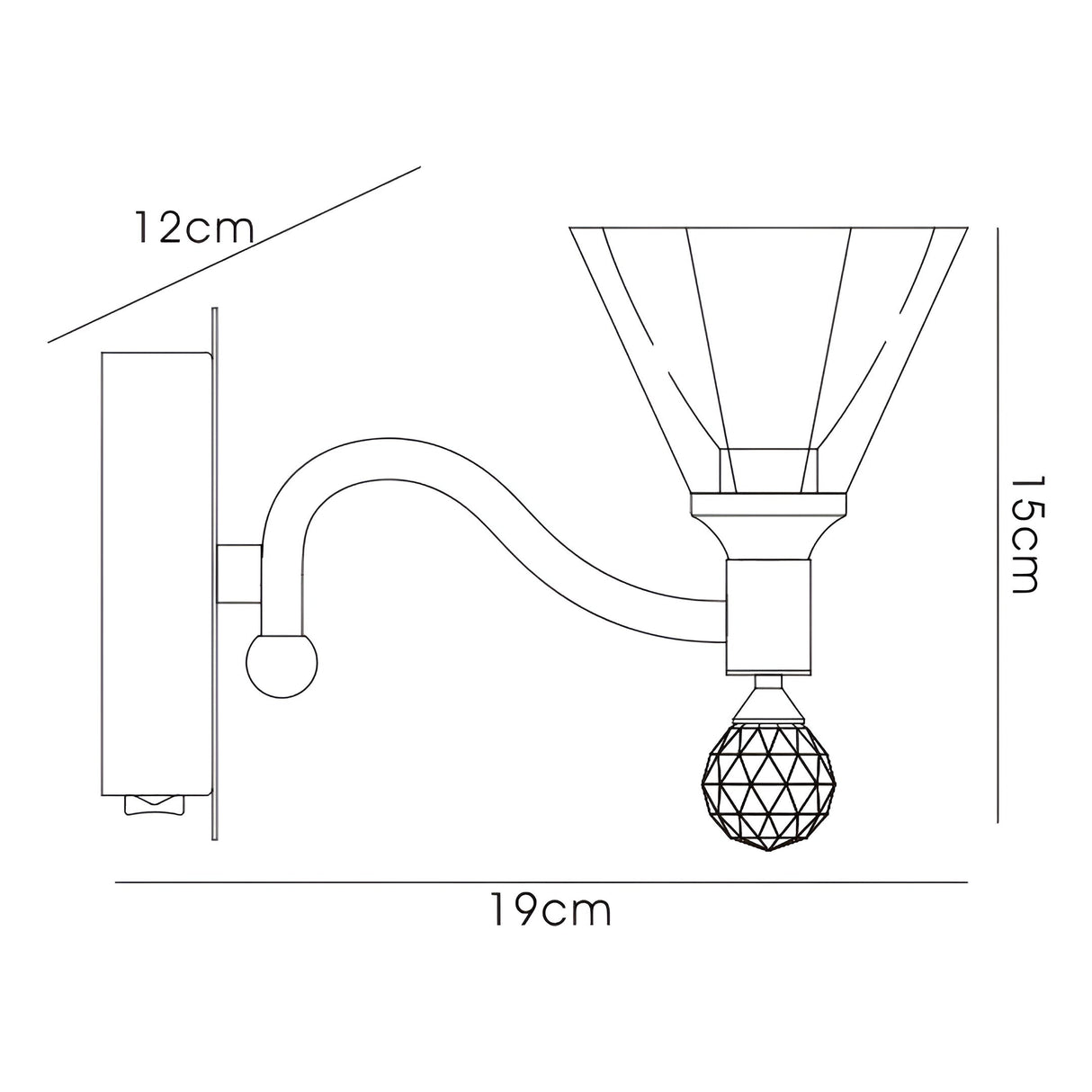 Neptune 1 Light Wall Light - Polished Chrome