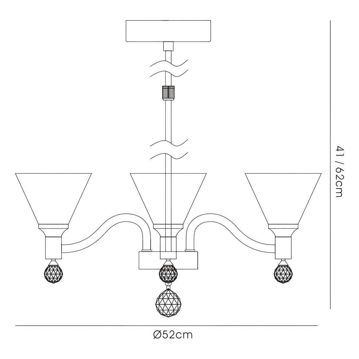 Neptune 52cm Round 5 Light Chandelier - Polished Chrome