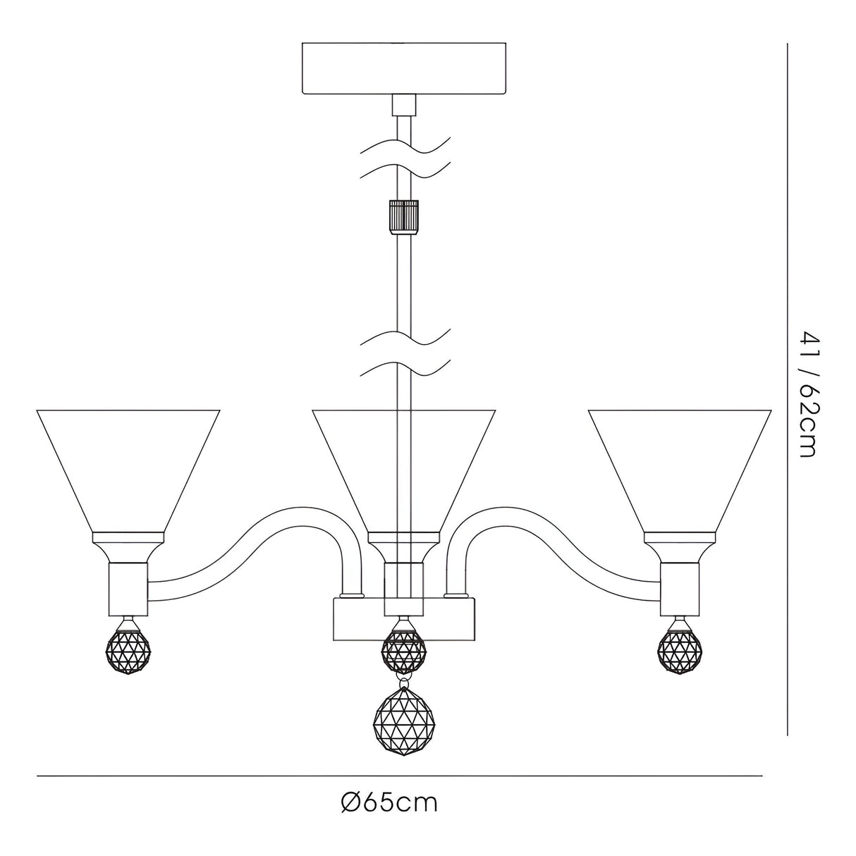 Neptune 65cm Round 8 Light Chandelier - Polished Chrome
