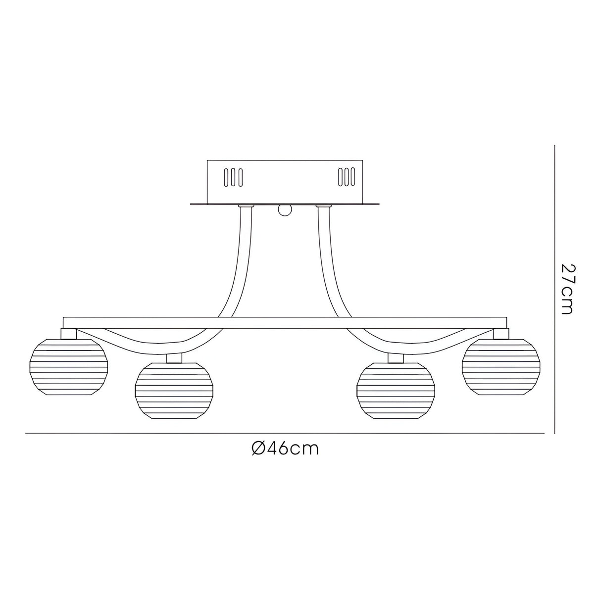 Polana 6 Light Semi-Flush Ceiling Light - Polished Chrome