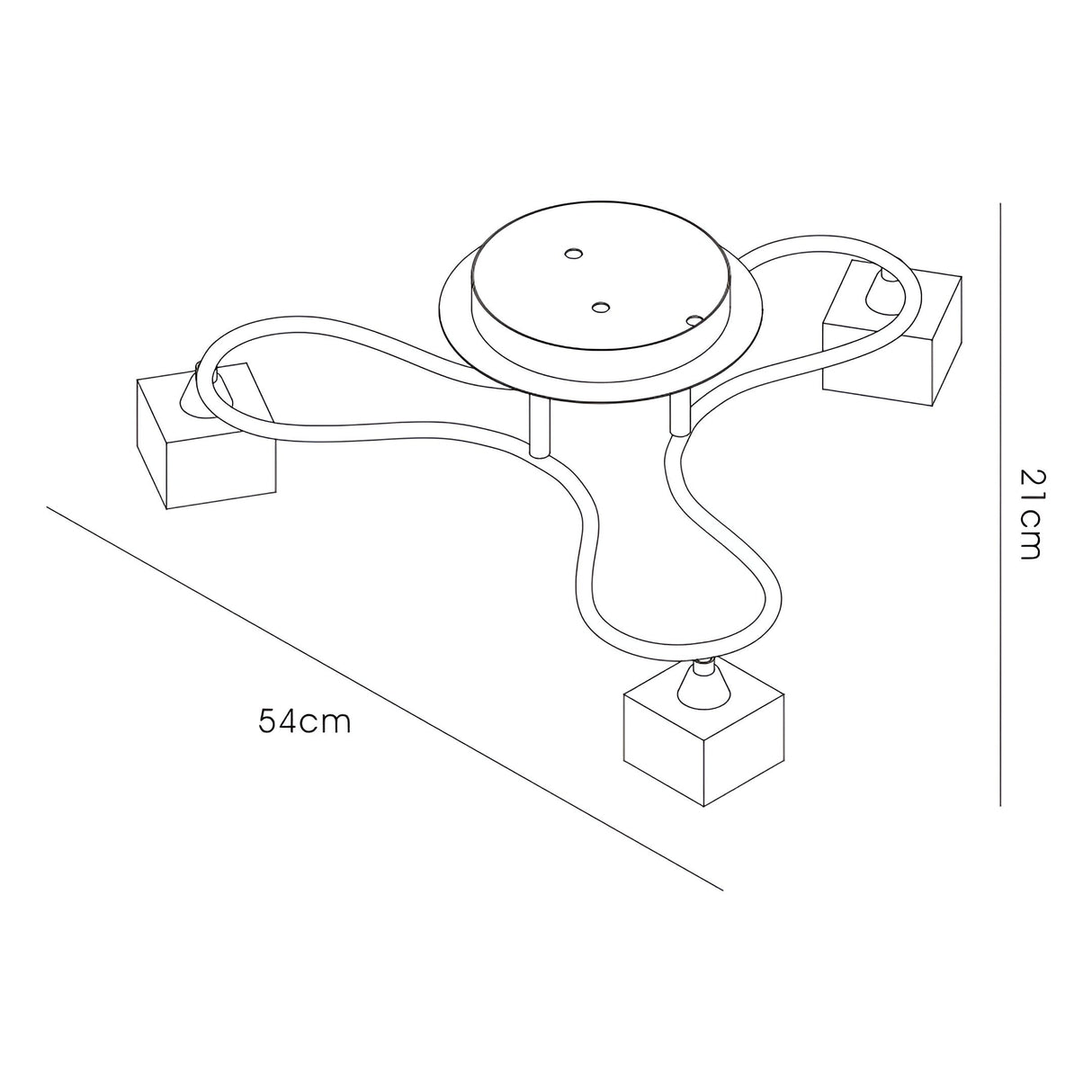 Sisco 3 Light Semi-Flush Ceiling Light – Polished Chrome