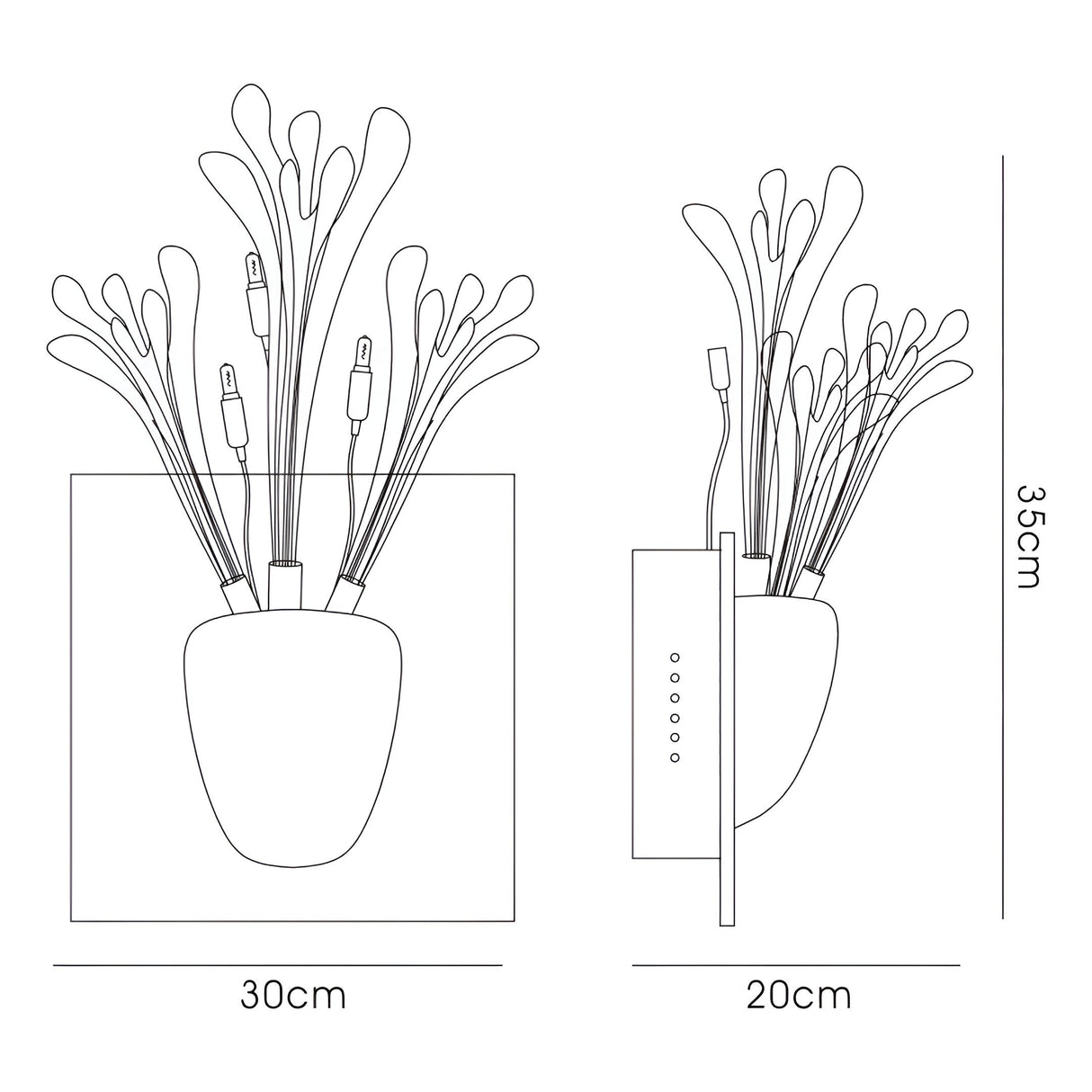 Love 3 Light Glass Wall Light - Chrome