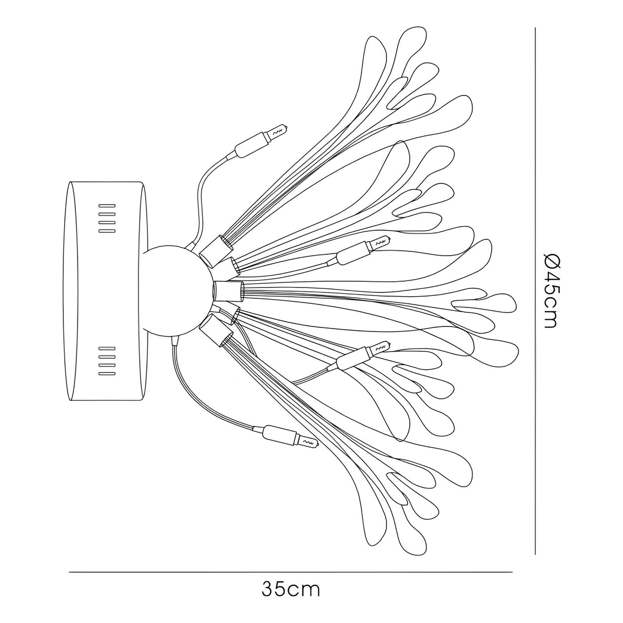 Love 6 Light Glass Wall/Ceiling Light - Chrome