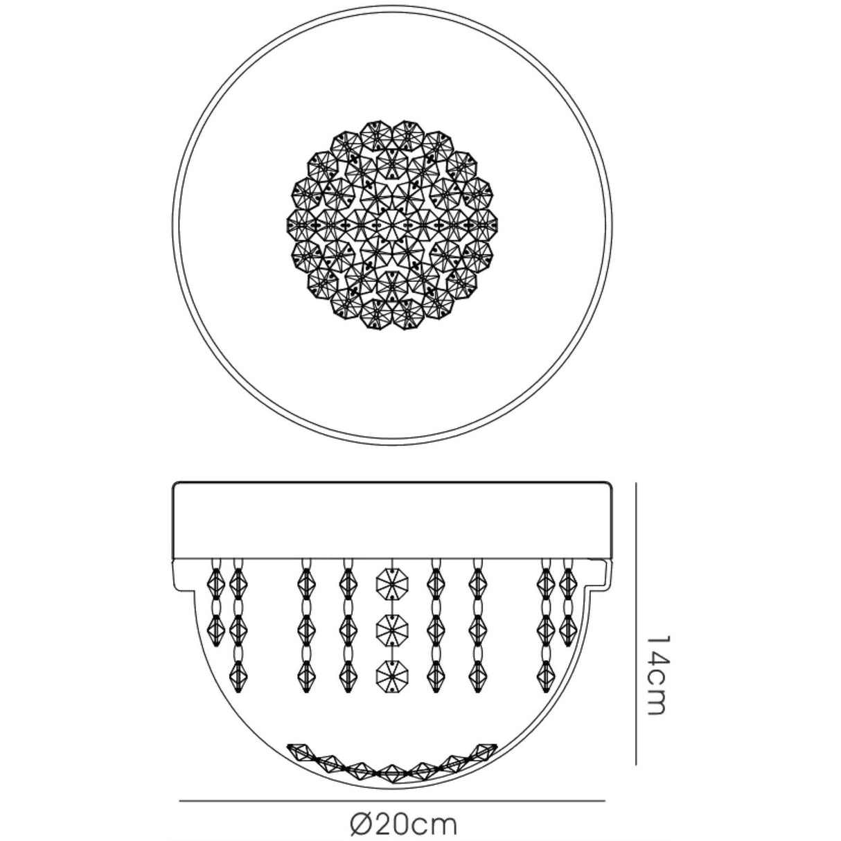 Harper Small LED Crystal Flush Ceiling Light 4000K 6W - Polished Chrome
