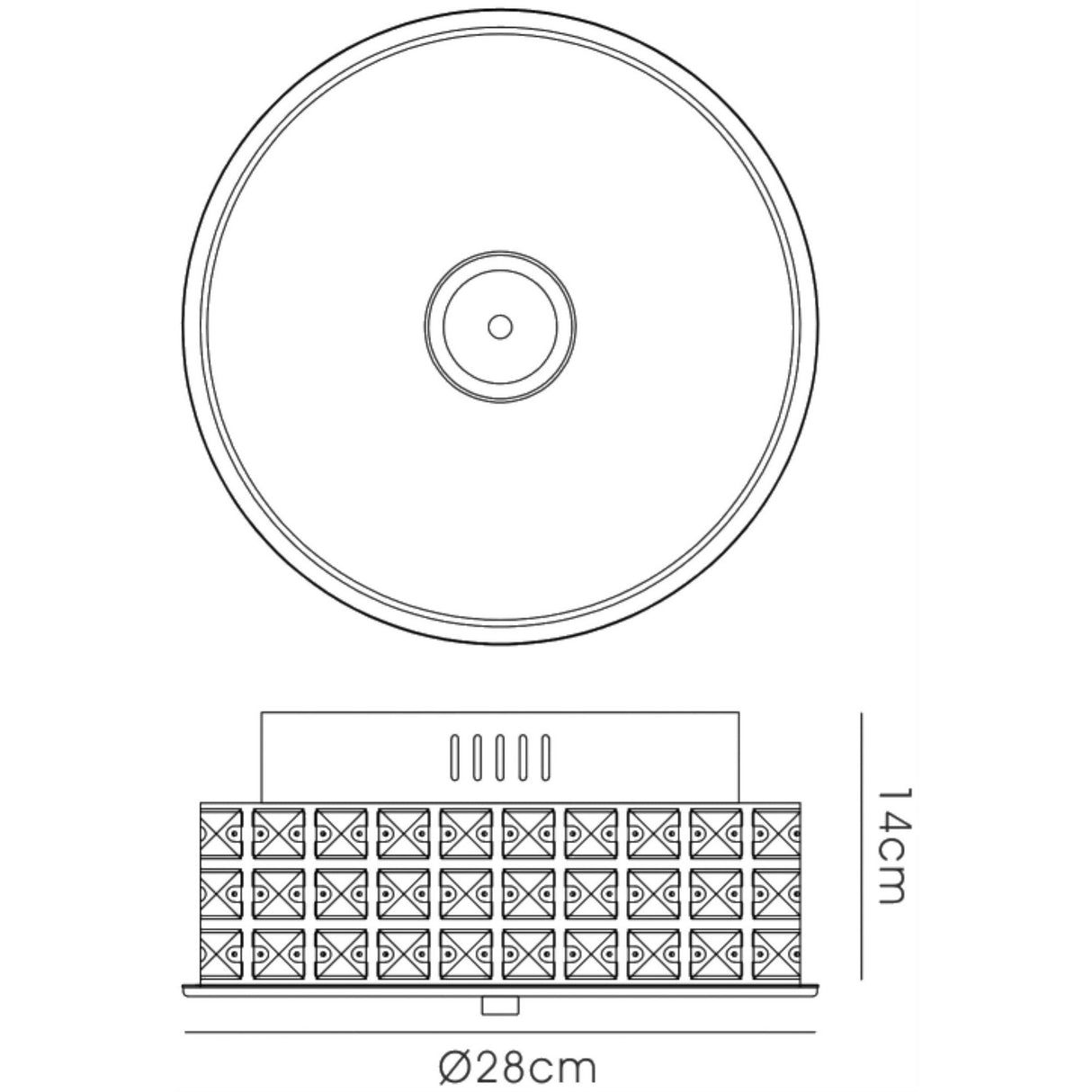 Hawthorne Round LED Crystal Flush Ceiling Light 4000K 18W - Polished Chrome