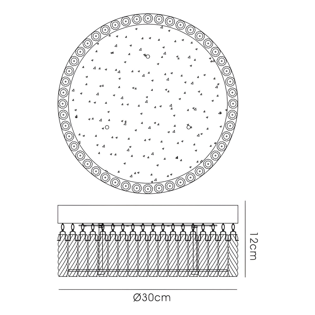 Aiden Small LED Glass Flush Ceiling Light 4200K 18W - Polished Chrome