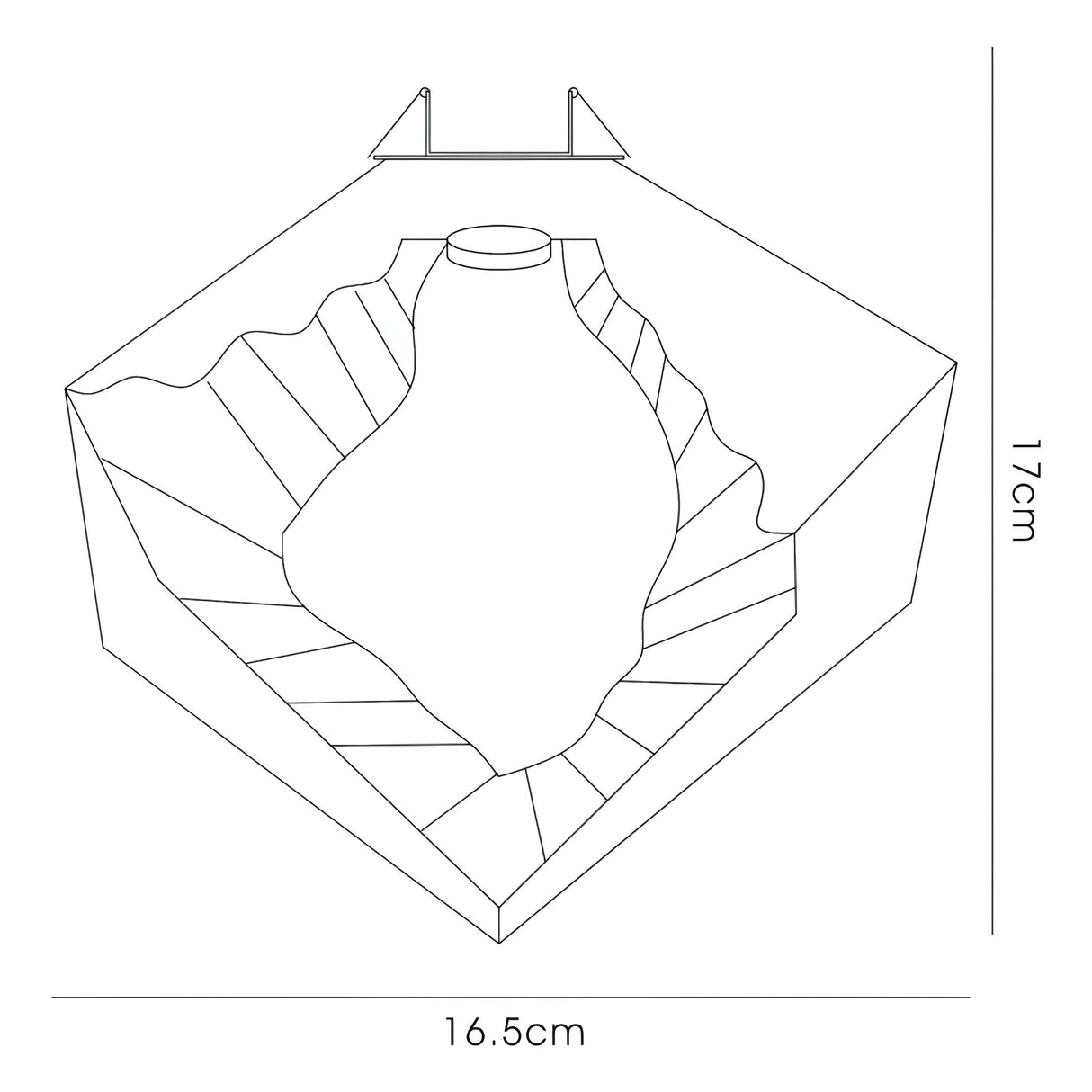 Salvio LED Square Ceramic Semi-Flush Ceiling Light 4200K 3W - Black
