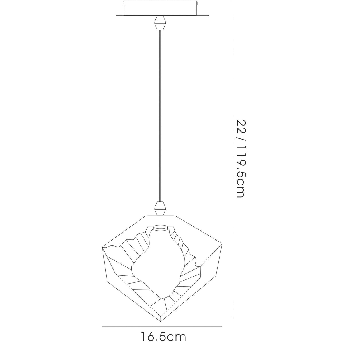 Salvio 16.5cm Ceramic LED Pendant Light 3W 4200K - Chrome & Black