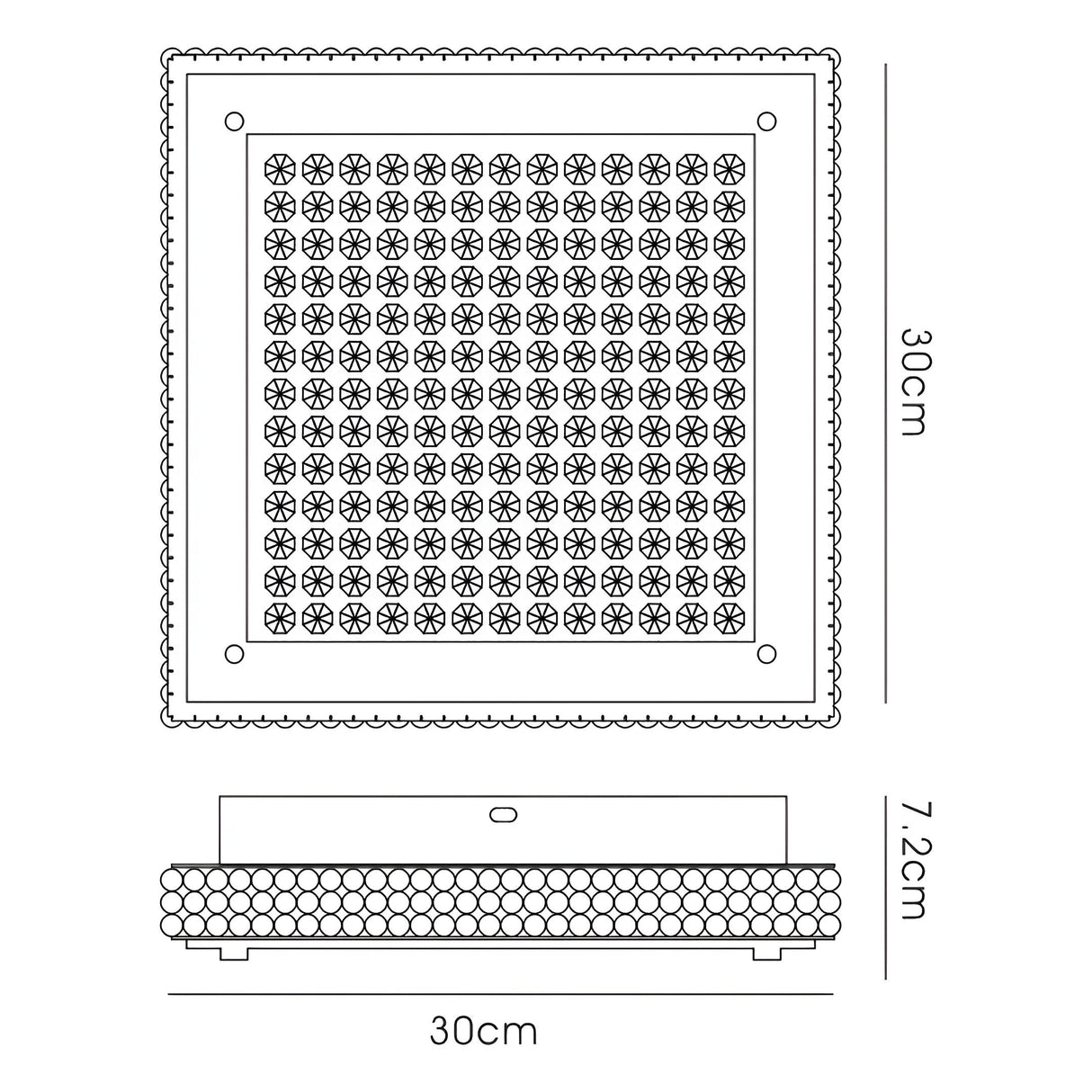 Amelia LED Crystal Flush Ceiling Light 4200K 18W - Polished Chrome