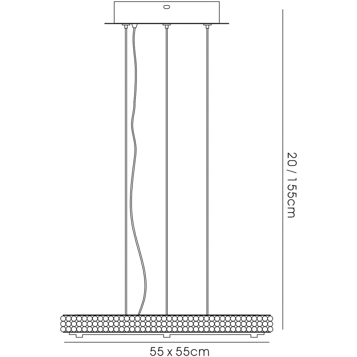 Amelia LED Crystal Suspension Light 44W 4000K - Chrome