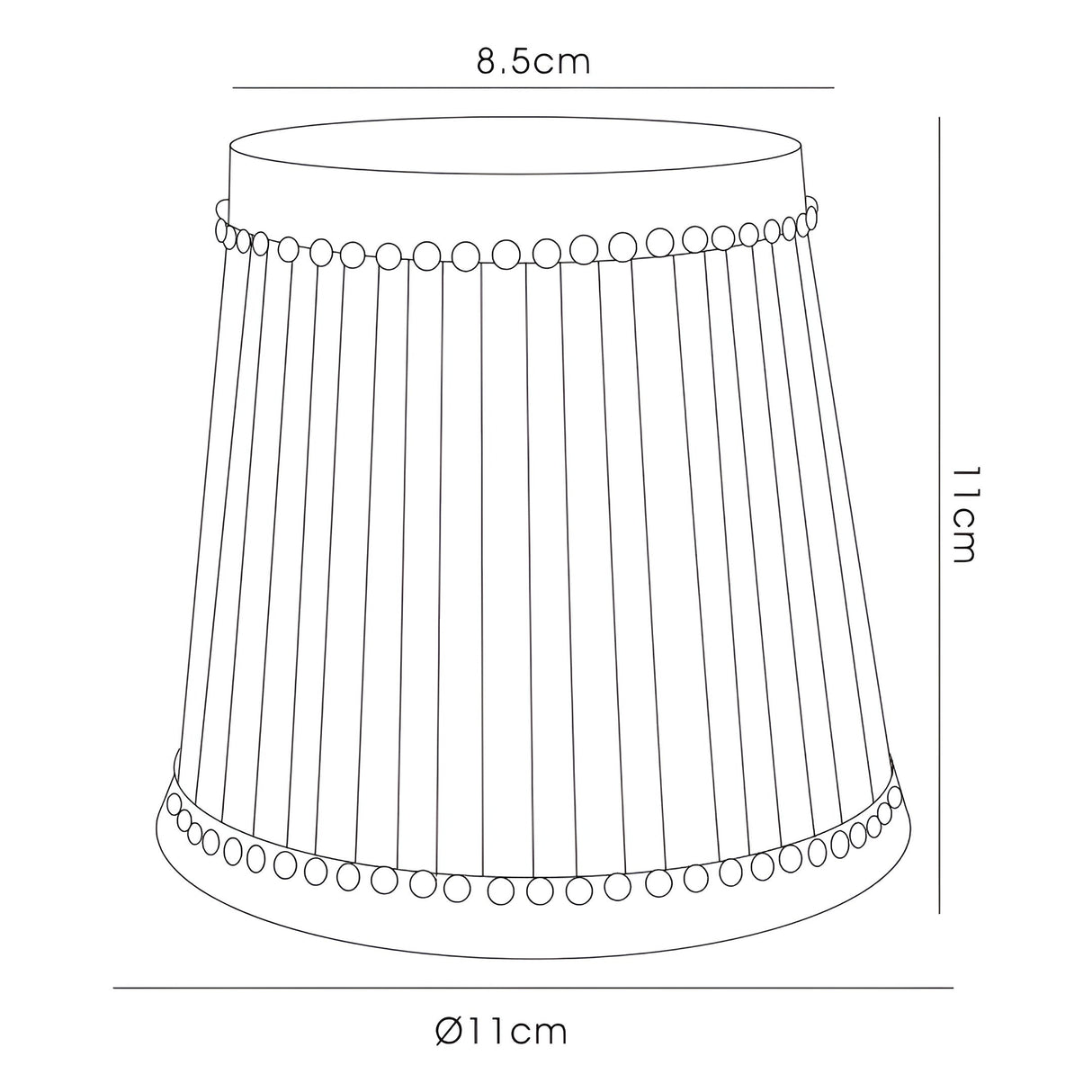 Rada Clip-On Lampshade - White, 8.5/11cm x 11cm