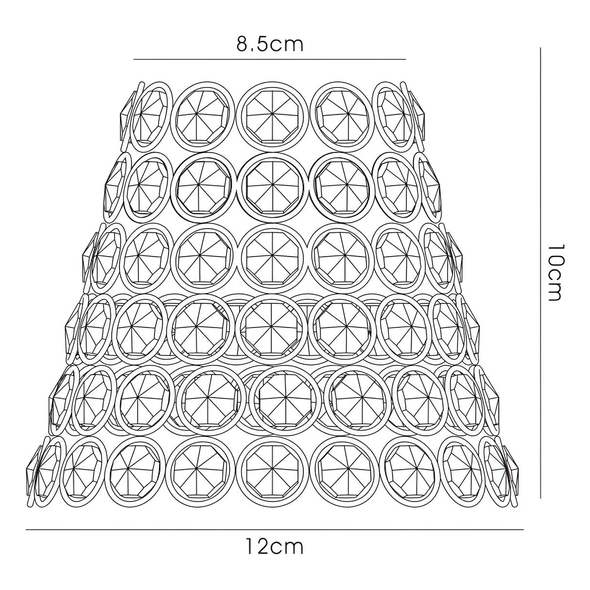 Clip-On Crystal Ring Lampshade - Polished Chrome