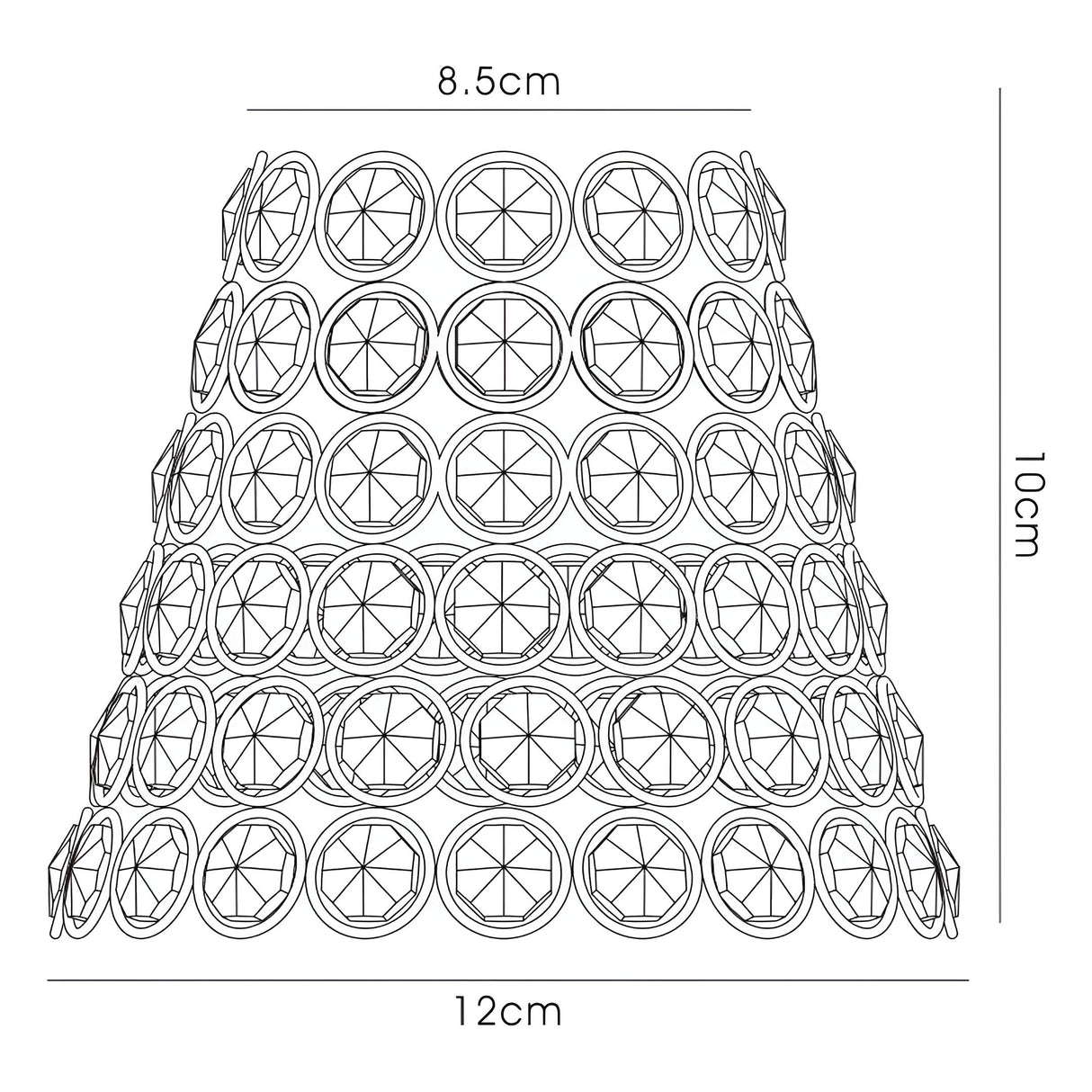 Clip-On Crystal Ring Lampshade - Black Chrome