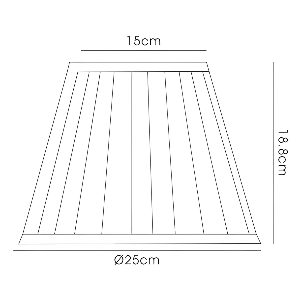 Stella Round Lampshade - Black, 15/25cm x 18.8cm