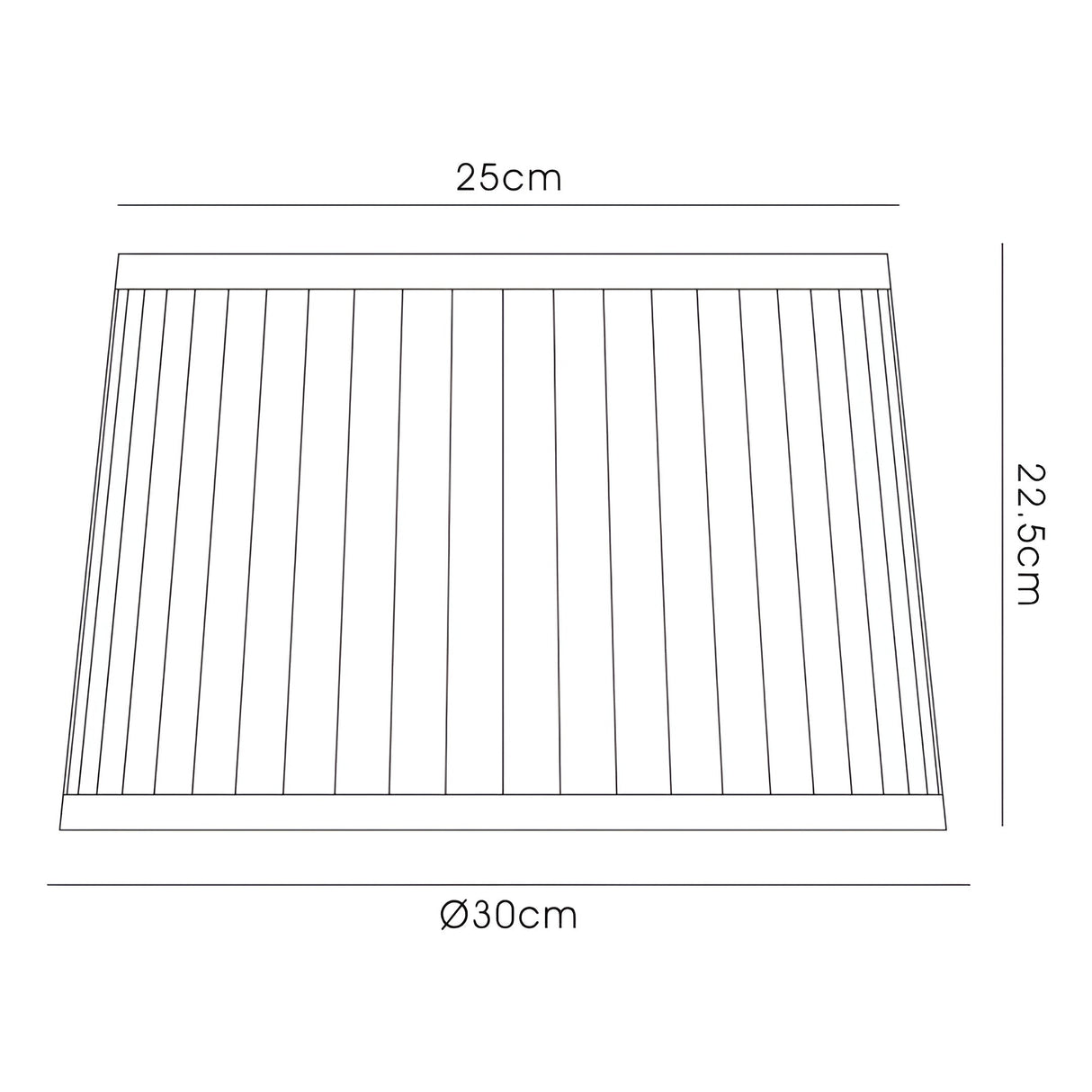 Stella Round Lampshade - Black, 25/30cm x 22.5cm