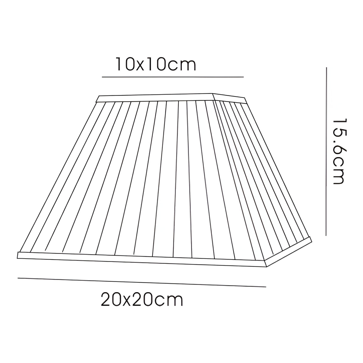 Leela Square Pleated Lampshade - Black, 10/20cm x 15.6cm