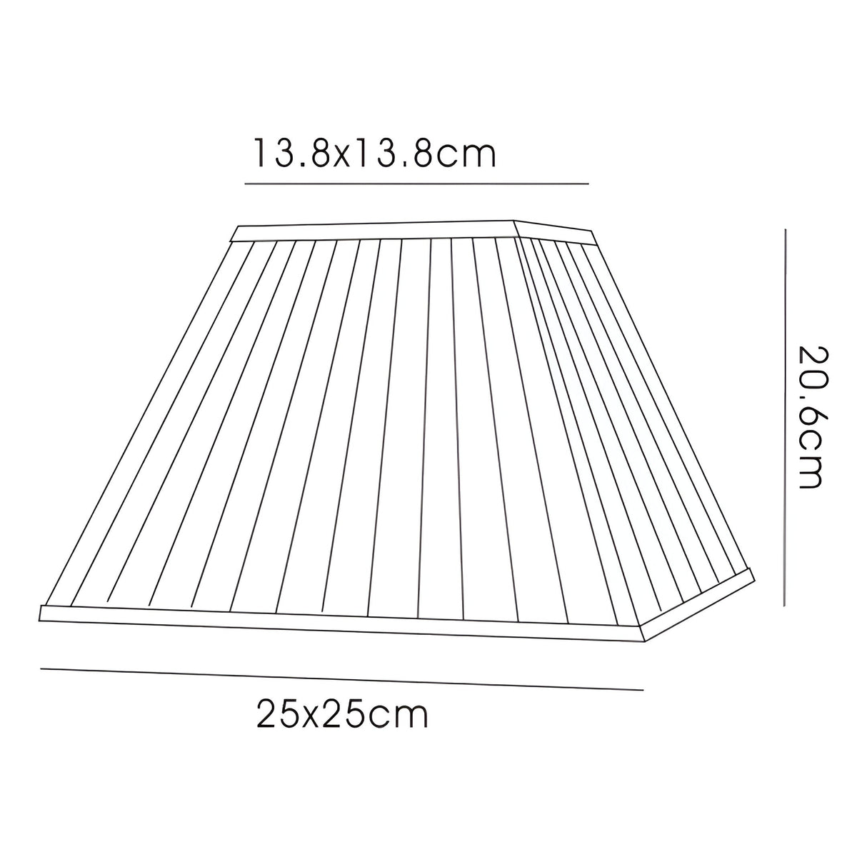 Leela Square Pleated Lampshade - Ivory, 13.8/25cm x 20.6cm