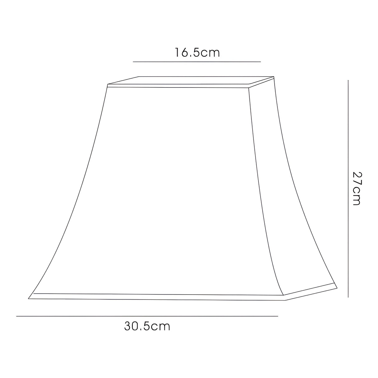 Contessa Medium Square Lampshade - Black, 16.5/30.5cm x 27cm
