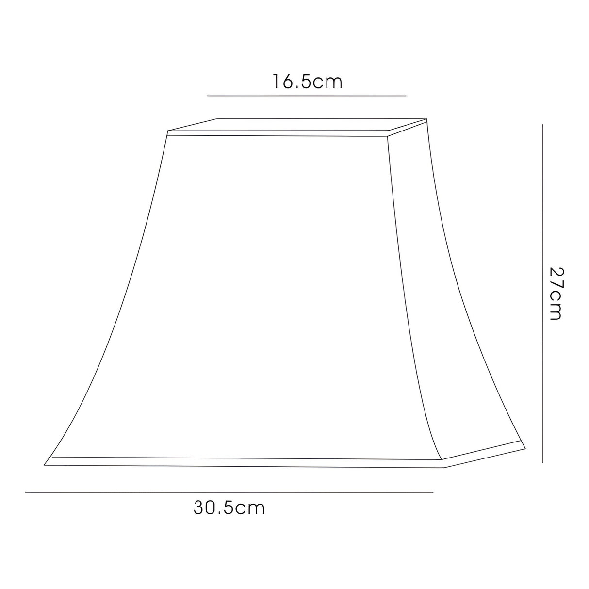 Contessa Medium Square Lampshade - White, 16.5/30.5cm x 27cm