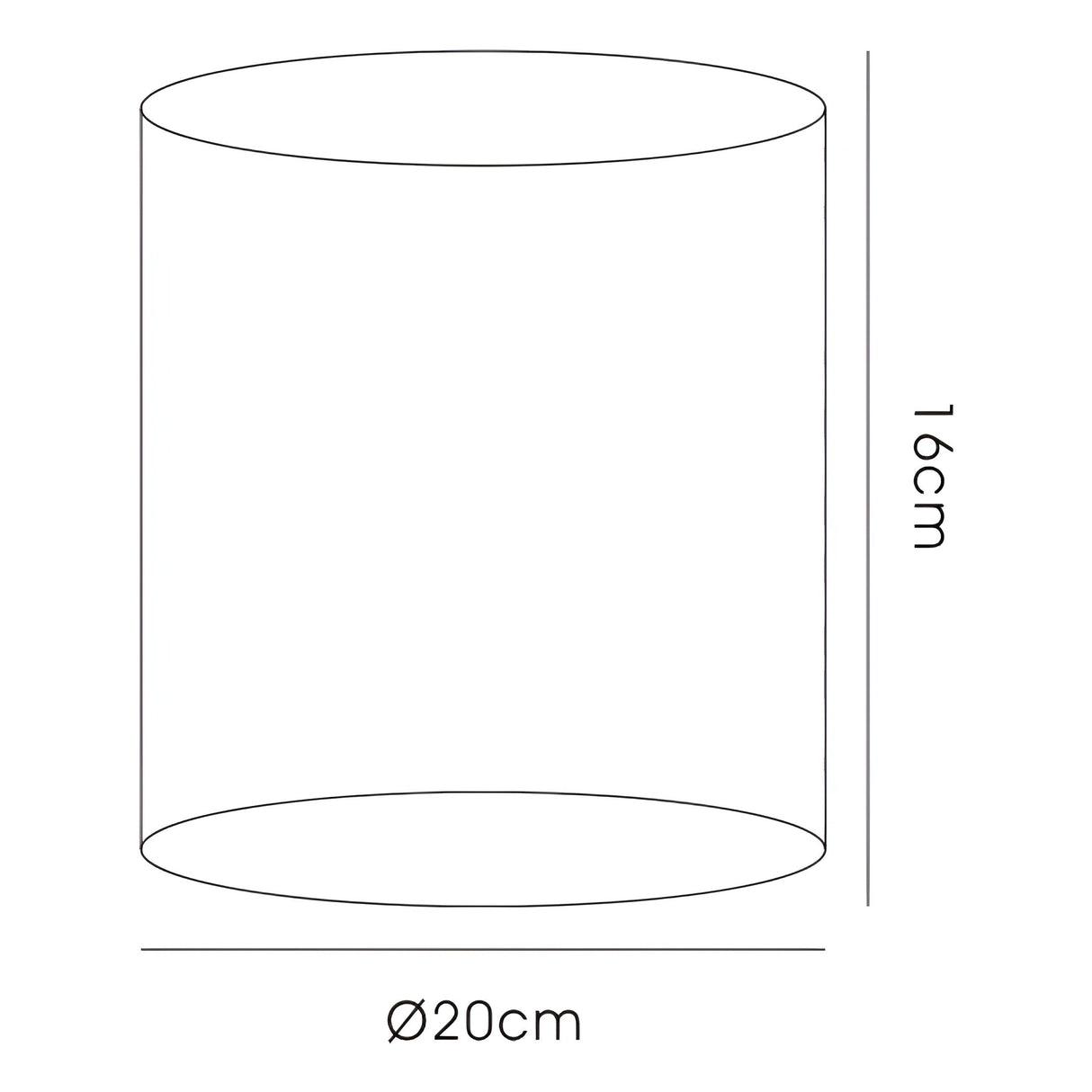 Curino Small Round Fabric Lampshade - Black, 20 x 16cm