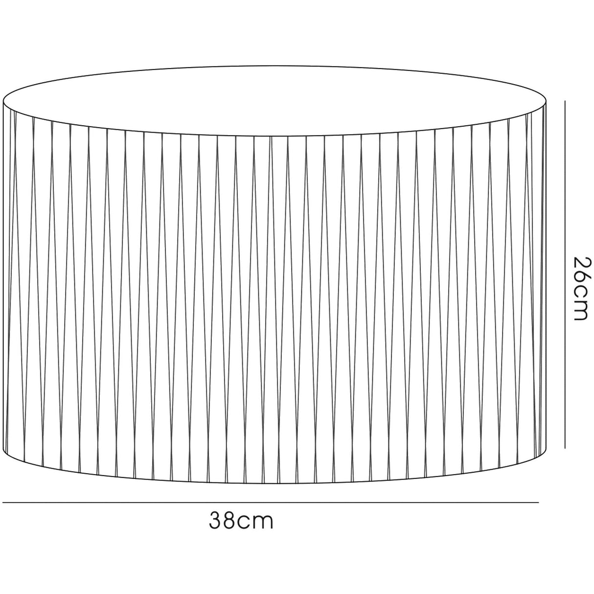 Florence Round Floor Lamp Lampshade - White, 38 x 26cm