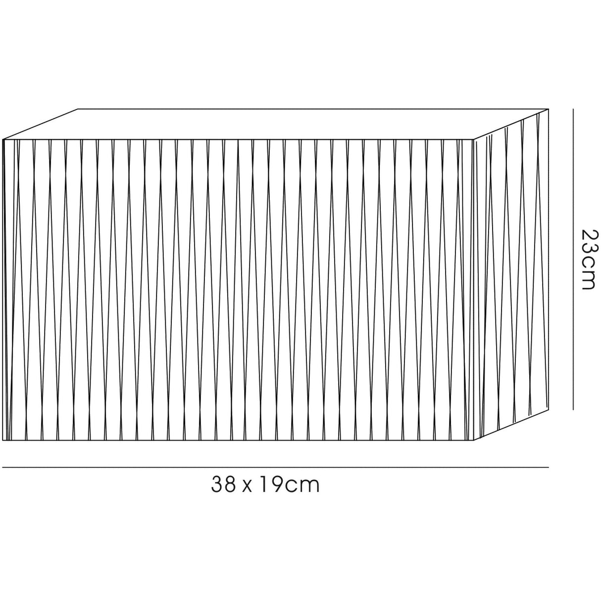Florence Rectangle Table Lamp Lampshade - White, 38 x 19 x 23cm