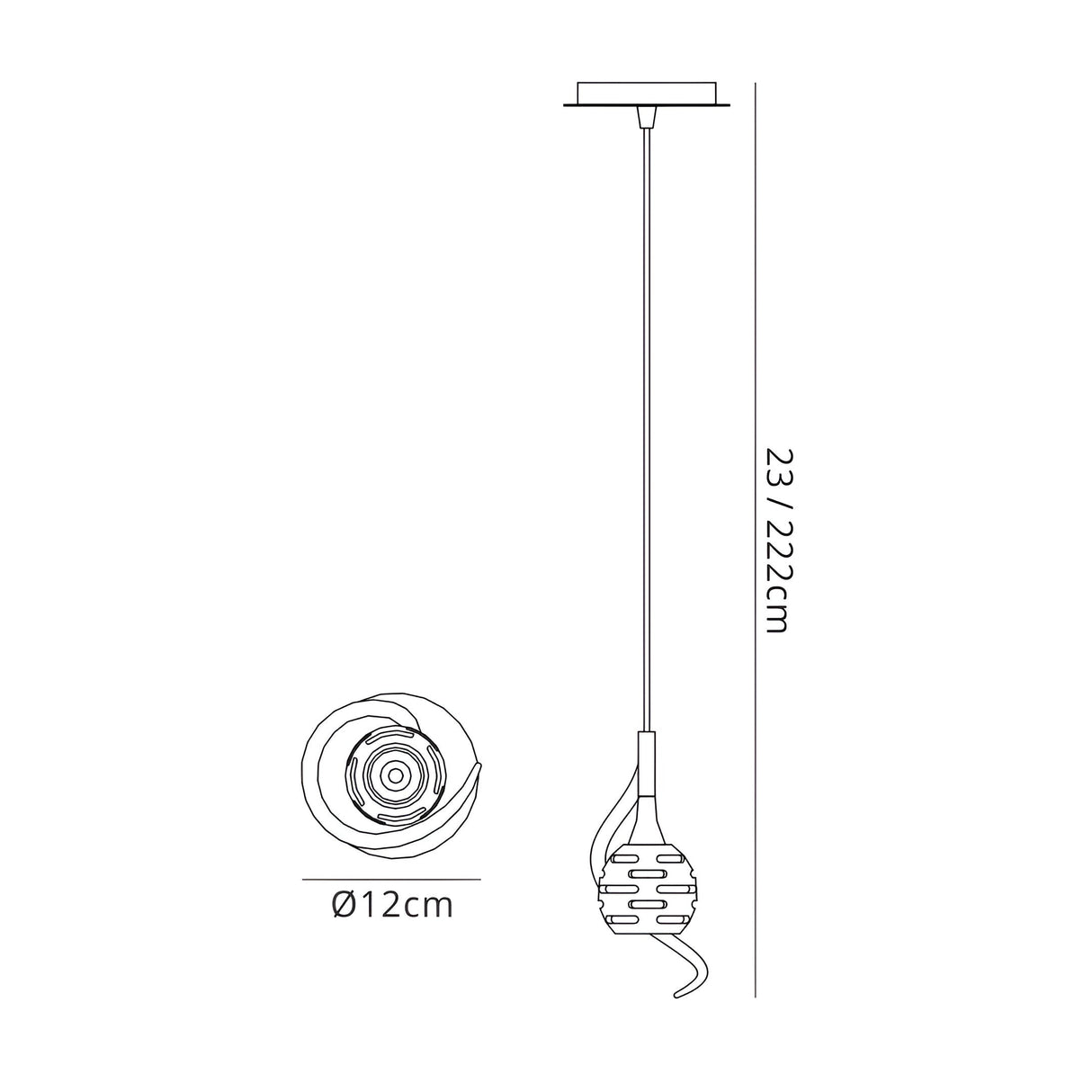 Dali 12cm 1 Light Pendant Light - Polished Chrome